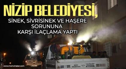 Nizip Belediyesi, sinek, sivrisinek ve haşere sorununa karşı ilaçlama yaptı
