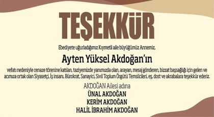 Teşekkür Mesajı