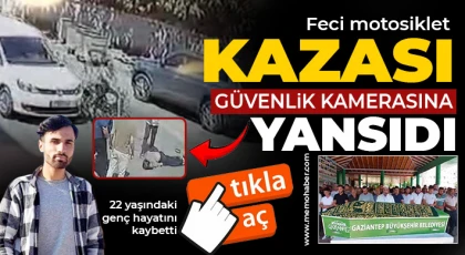 Feci motosiklet kazası güvenlik kamerasına yansıdı