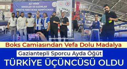 Gaziantepli Sporcu Ayda Öğüt Türkiye Üçüncüsü Oldu