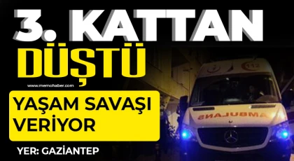 Gaziantep'te 3. kattan düşen kadın ağır yaralandı