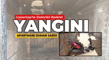 Gaziantep'te Elektrikli Bisiklet Yangını: Apartmanı Duman Sardı