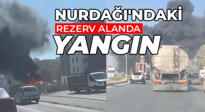 Nurdağı'ndaki rezerv alanda yangın
