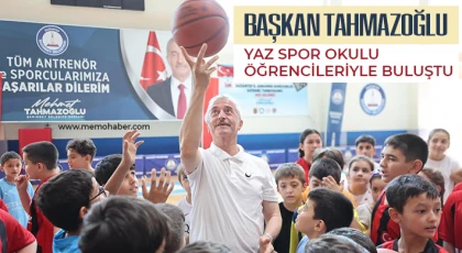 Tahmazoğlu yaz spor okulu öğrencileriyle buluştu
