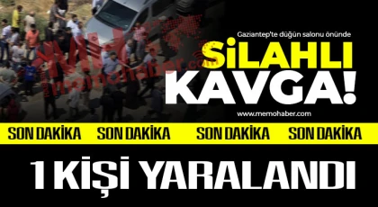 Gaziantep'te düğün salonu önünde silahlı kavga 