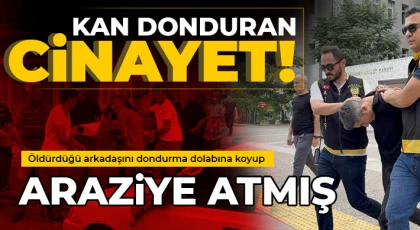 Öldürdüğü arkadaşını dondurma dolabına koyup araziye atmış