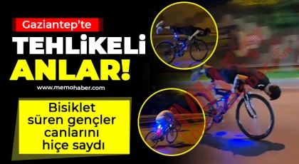 Bisiklet süren gençler canlarını hiçe saydı