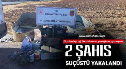  Ağ ile avlanma yasağına uymayan 2 şahıs suçüstü yakalandı
