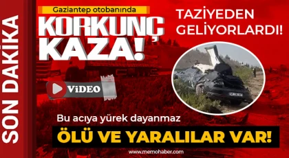 Taziyeden geliyorlardı! Gaziantep otobanında feci kaza: 1 ölü, 4 yaralı