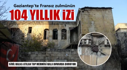 Cami cemaatine atılan top mermisi saplandığı yerde duruyor