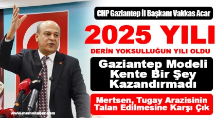 CHP İl Başkanı Vakkas Acar, 2025 Derin Yoksulluğun Yılı Oldu!
