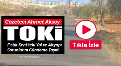 Gazeteci Ahmet Aksoy, TOKİ Fıstık Kent’teki Yol ve Altyapı Sorunlarını Gündeme Taşıdı