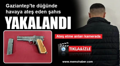 Gaziantep'te düğünde havaya ateş eden şahıs yakalandı: Ateş etme anları kamerada