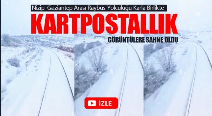 Nizip–Gaziantep Arası Raybüs Yolculuğu Karla Birlikte Kartpostallık Görüntülere Sahne Oldu
