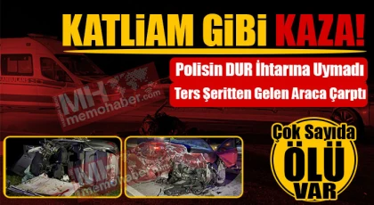 Polisin dur ihtarına uymayan otomobil ters yöne girdi, karşıdan gelen otomobille çarpıştı!