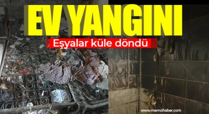 Araban'da kırsal mahalledeki ev yangınında eşyalar küle döndü