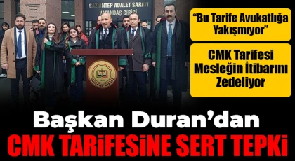 Başkan Duran: CMK Ücretleri Avukatlık Onurunu Zedeliyor
