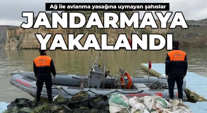 Ağ ile avlanma yasağına uymayan şahıslar jandarmaya yakalandı