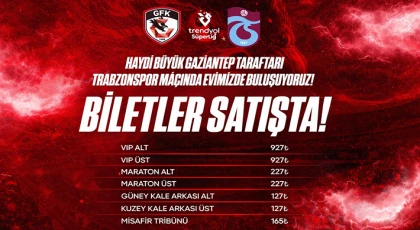 Gaziantep FK maçı biletleri satışa çıktı