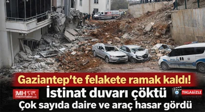 Gaziantep'te felakete ramak kaldı! İstinat duvarı çöktü!