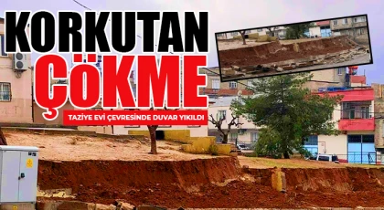 Kıbrıs Mahallesi’nde Korkutan Çökme: Taziye Evi Çevresinde Duvar Yıkıldı