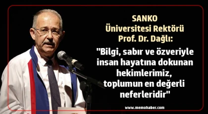 SANKO Üniversitesi Rektörü Prof. Dr. Dağlı'dan 14 Mart Tıp Bayramı mesajı
