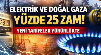 Elektrik ve Doğal Gaza Yüzde 25 Zam!