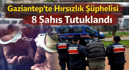 Gaziantep'te hırsızlık şüphelisi 8 şahıs tutuklandı