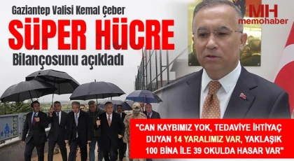 Gaziantep Valisi Kemal Çeber, süper hücre bilançosunu açıkladı