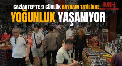 Gaziantep'te 9 günlük bayram tatilinde yoğunluk yaşanıyor