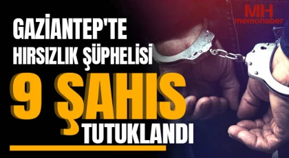 Gaziantep'te hırsızlık şüphelisi 9 şahıs tutuklandı