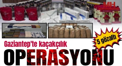 Gaziantep'te kaçakçılık operasyonu: 5 gözaltı