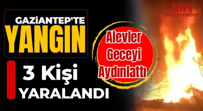 Gaziantep'te yangın! Alevler geceyi aydınlattı!