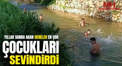 Gaziantep'te yıllar sonra akan dereler en çok çocukları sevindirdi