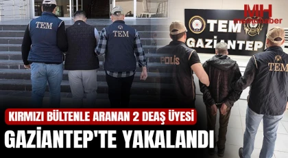 Kırmızı bültenle aranan 2 DEAŞ üyesi Gaziantep'te yakalandı