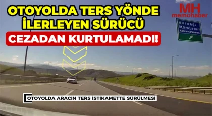 Otoyolda ters yönde ilerleyen sürücüye 90 bin TL ceza