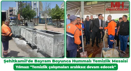 Şehitkamil'de bayram boyunca hummalı temizlik mesaisi