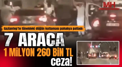 Tüneli trafiğe kapatıp kutlama yapan düğün konvoyundaki araçlara rekor ceza geldi