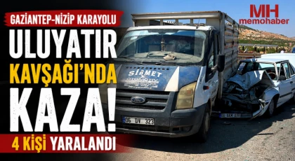 Gaziantep–Nizip Karayolu Uluyatır Kavşağı'nda Kaza: 4 Kişi Yaralandı