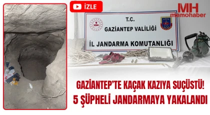 Gaziantep’te Kaçak Kazıya Suçüstü! 5 Şüpheli Jandarmaya Yakalandı
