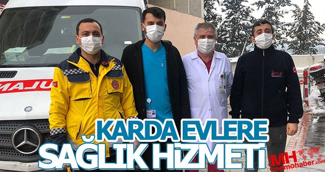 ANKA hastanesi karda evlere sağlık hizmeti götürüyor