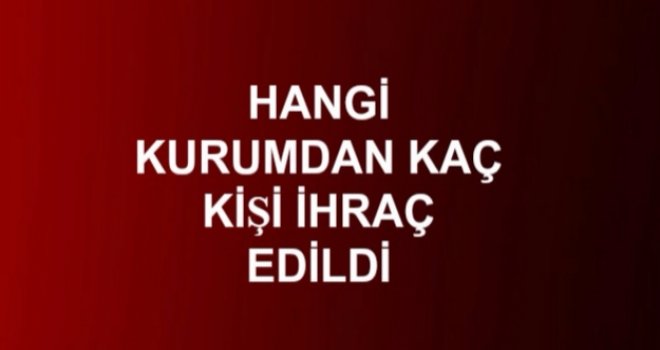 Bugüne kadar OHAL kapsamında kaç kişi ihraç edildi?