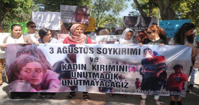 Gaziantep'te HDP'li kadınlardan Ezidi kadınlar için sessizlik eylemi