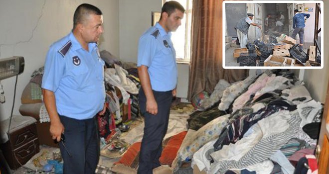 Gaziantep’te kötü koku gelen evden 5 traktör çöp çıktı