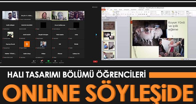 Halı tasarımı bölümü öğrencileri online söyleşide