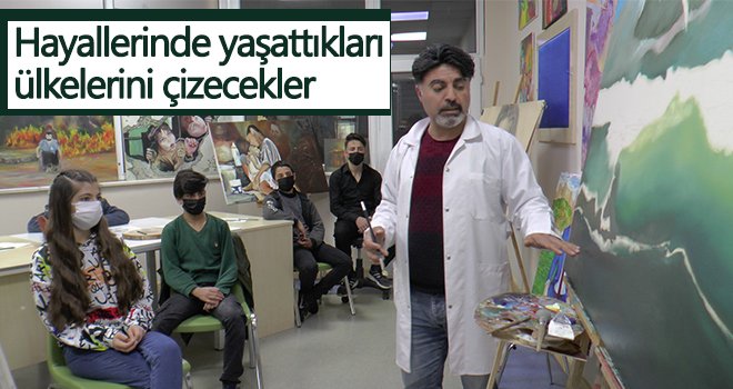 Hayallerinde yaşattıkları ülkelerini çizecekler