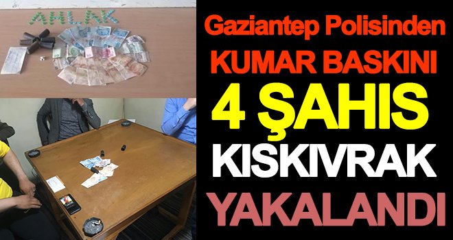 İş yerinde kumar oynayan 4 şahıs kıskıvrak yakalandı