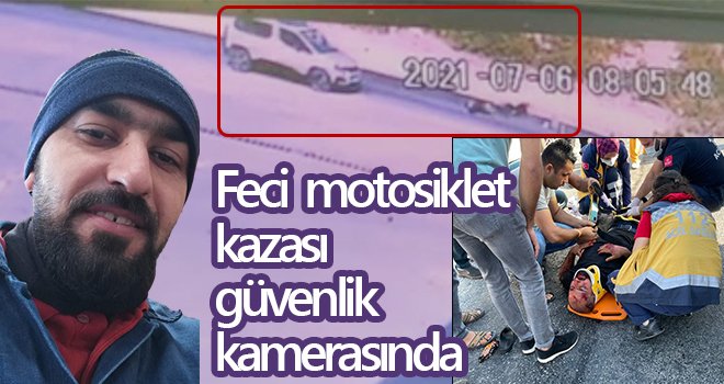 Motosiklet sürücüsü ölümden 1 metreyle kurtuldu