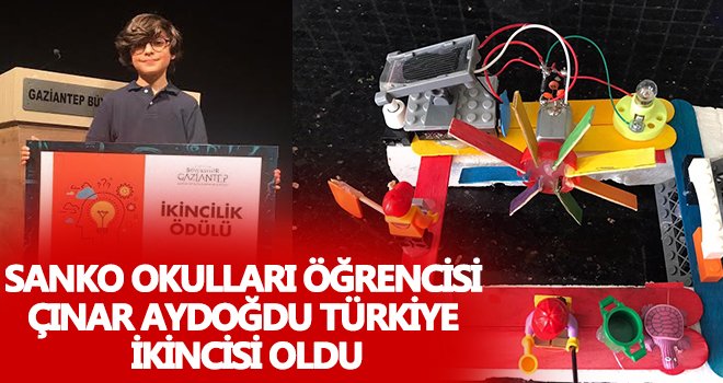 Sanko Okulları öğrencisi Çınar Aydoğdu Türkiye ikincisi oldu