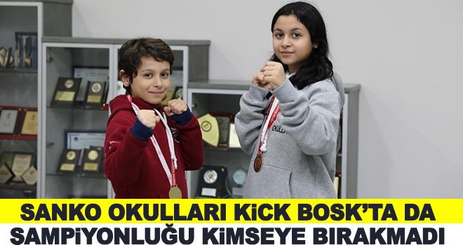 SANKO'dan 'Kick Boks' turnuvasında iki il birinciliği...